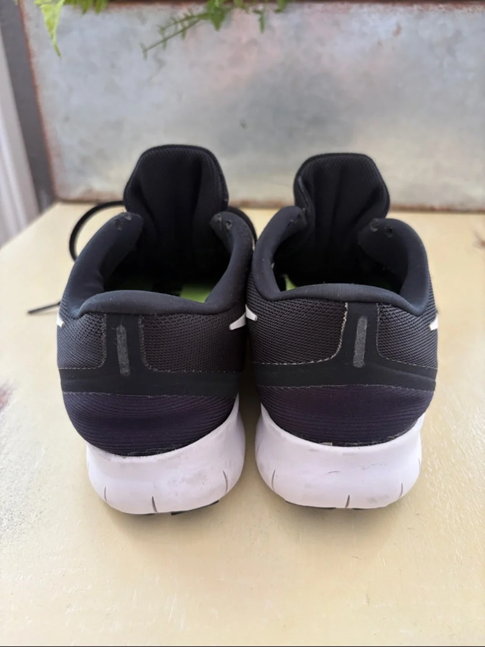 Nike Free RN  Black and White Women's Athletic Running Shoes
